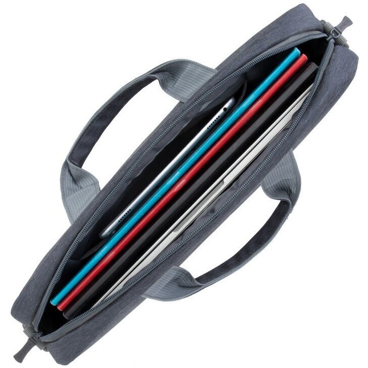 Geanta antifurt pentru laptop, RivaCase, 14", Gri inchis