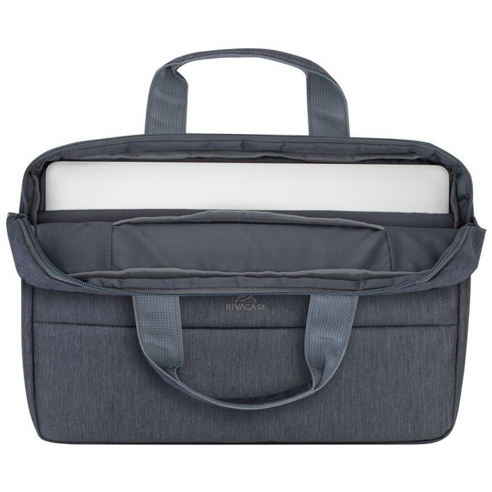Geanta antifurt pentru laptop, RivaCase, 14", Gri inchis