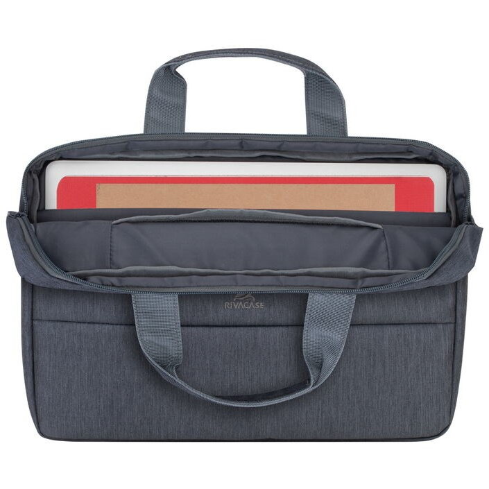 Geanta antifurt pentru laptop, RivaCase, 14", Gri inchis