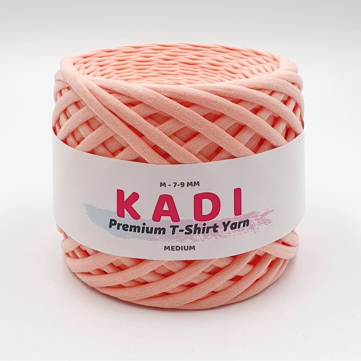 Fir de crosetat panglica KaDi Medium, 7-9 mm, 110 m, culoare Somon