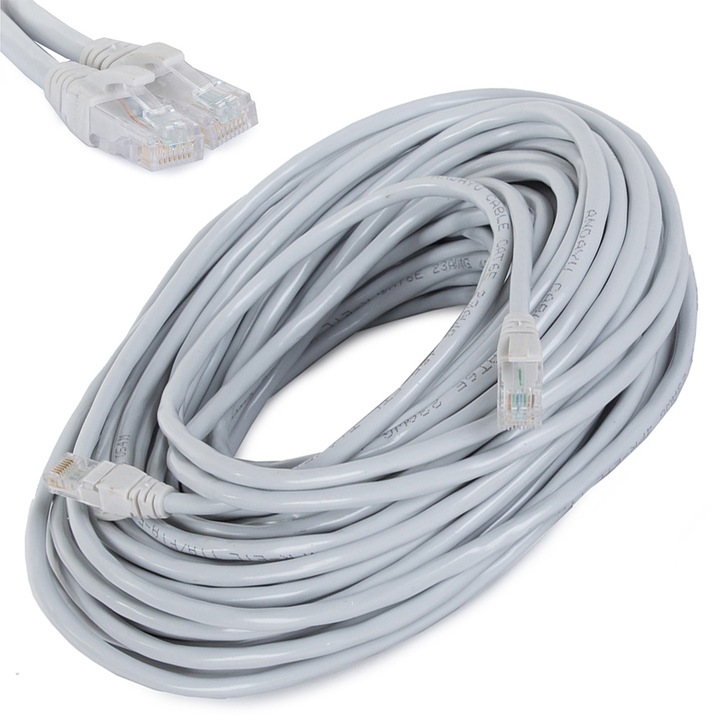 Lan cat6 rj45 ethernet мрежов кабел с усукана двойка 30м - eMAG.bg