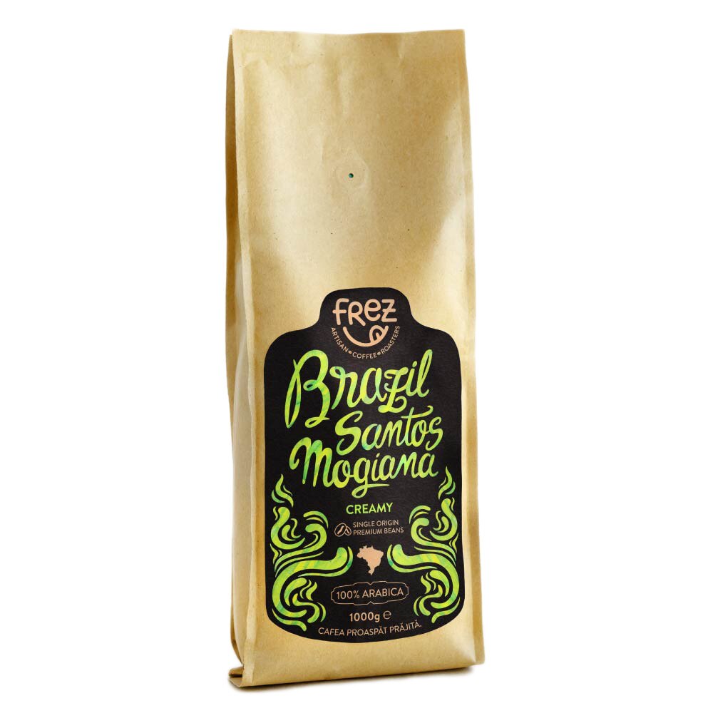 Cafea boabe, proaspat prajita, Brazil Santos Mogiana, Frez, 1000g