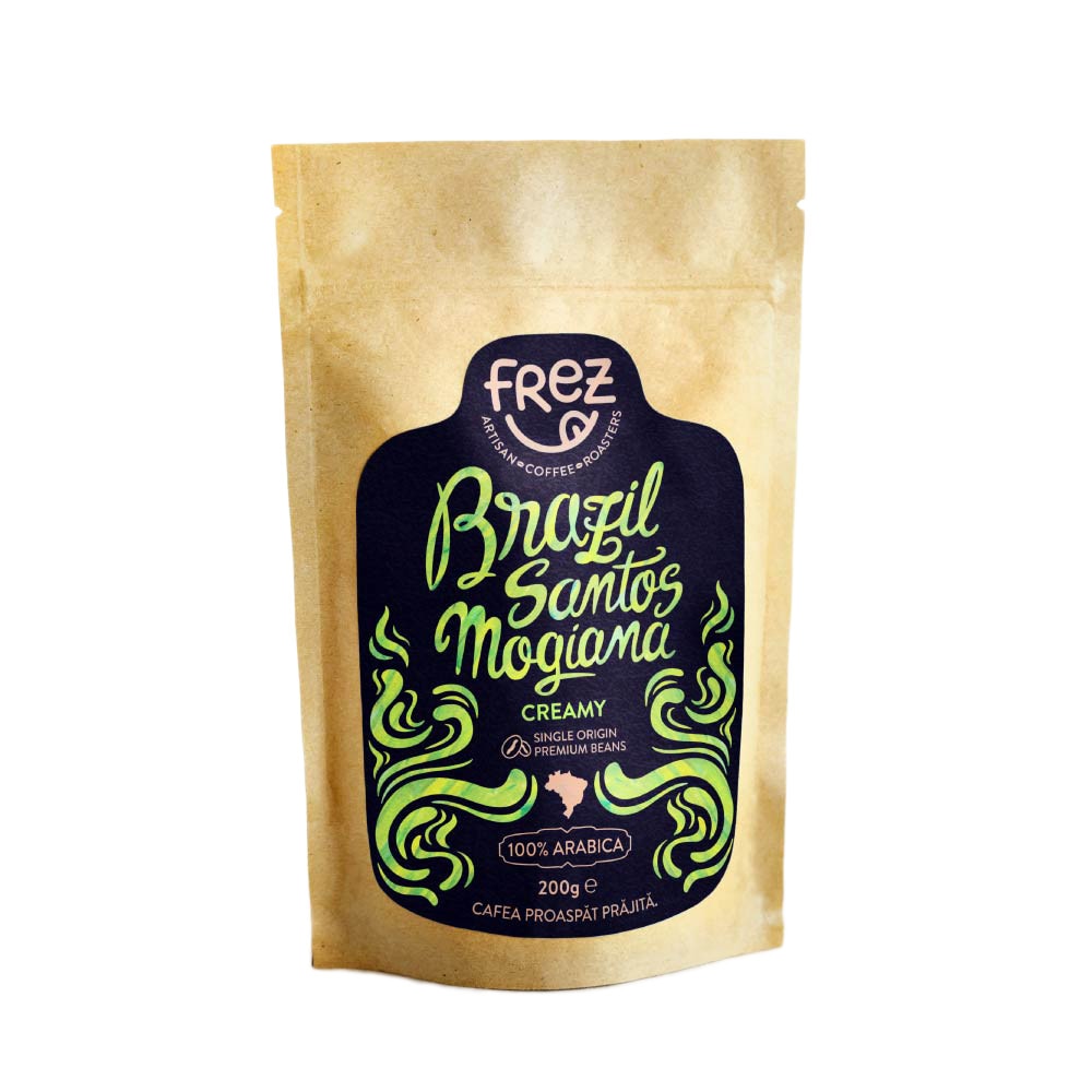 Cafea boabe, proaspat prajita, Brazil Santos Mogiana, Frez, 200g