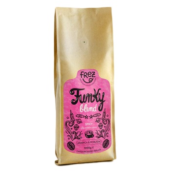 Cafea boabe, proaspat prajita, Funky Blend, Frez, 1000g Cafea boabe, proaspat prajita, Funky Blend, Frez, 1000g