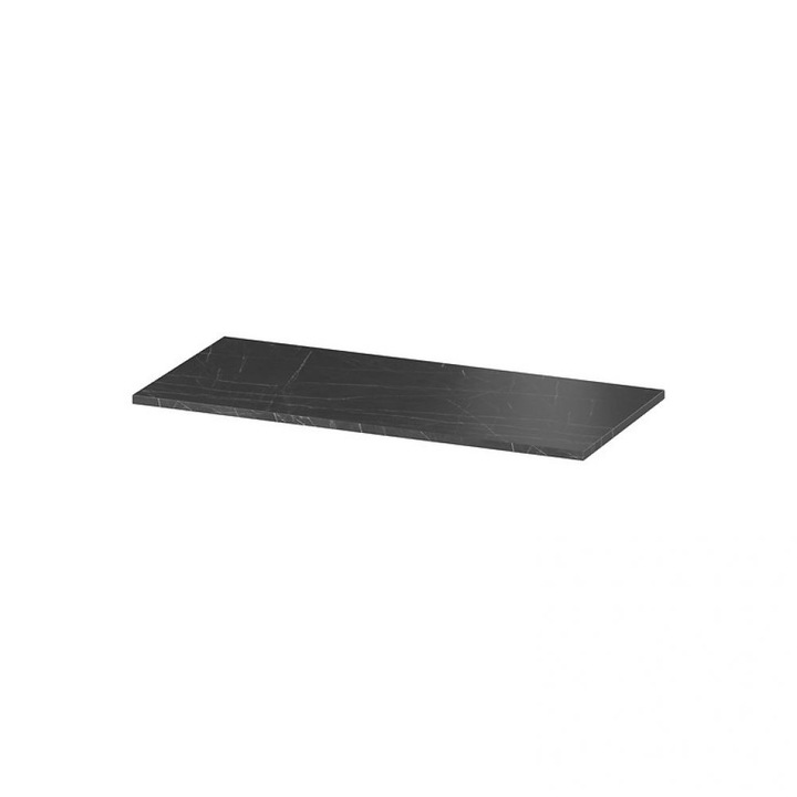 Blat dulap de baie Cersanit Larga, 100x45 cm, marmura negru