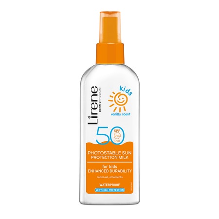 Мляко за тяло, Деца, Слънцезащитен фактор SPF 50, Аромат на ванилия ...