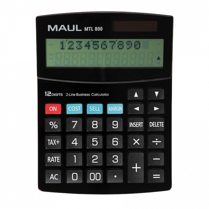 Калкулатор MAUL MTL800, Настолен, Черен, 2 редов дисплей