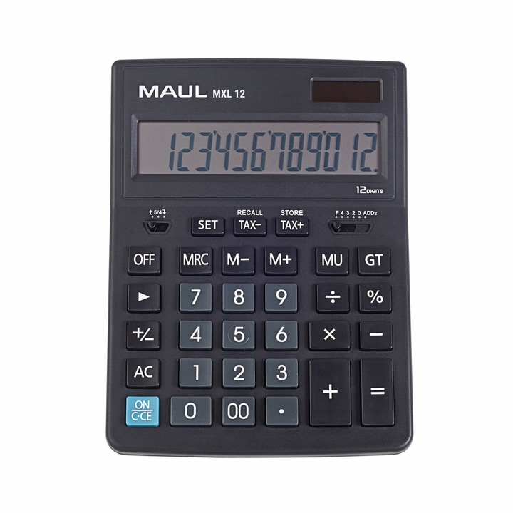 Калкулатор MAUL MXL12, Настолен, Черен, 12 разряда