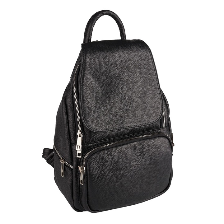 Rucsac Karmela, din piele 100% naturala negru 8193