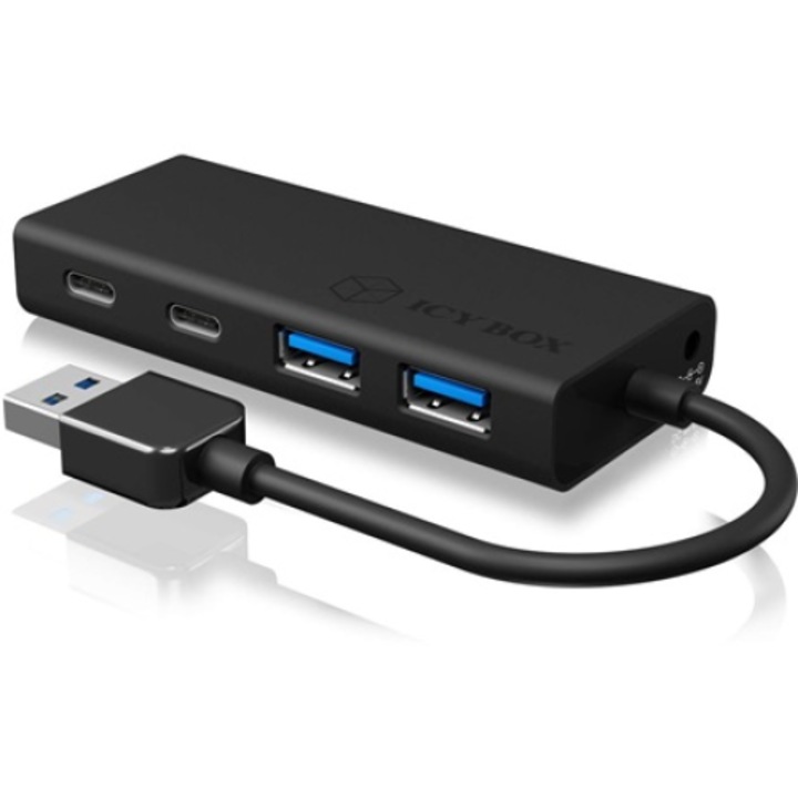 Raidsonic ICY BOX IB-HUB1426-U3 4-портов USB-C USB3.0 хъб черен (IB-HUB1426-U3)