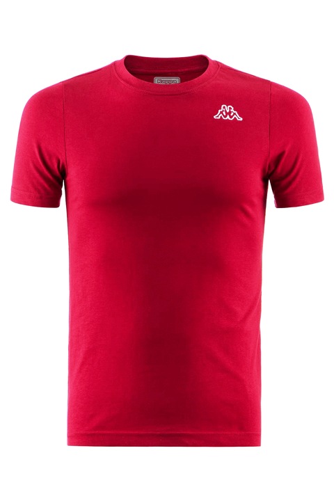 Tricou clasic slim-fit din bumbac pieptanat pentru barbati, Kappa, LOGO CAFERS SLIM, Rosu