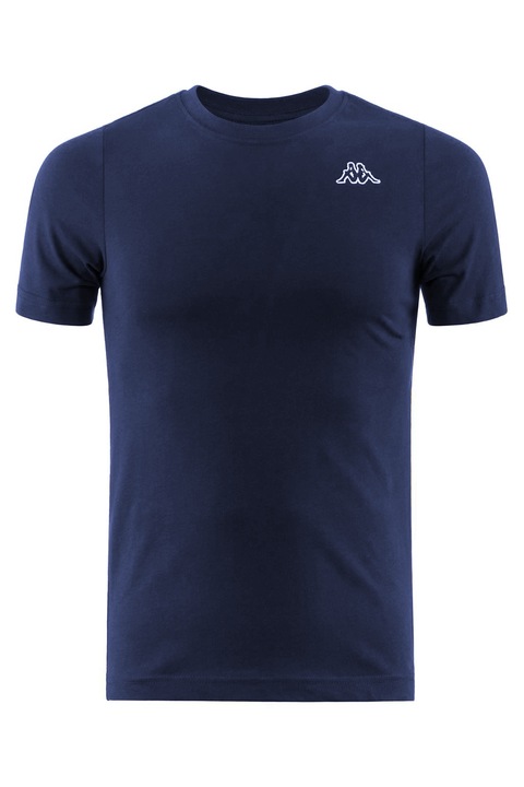 Класическа мъжка тениска с прилепнала кройка от пениран памук, Kappa, LOGO CAFERS SLIM, Тъмносин