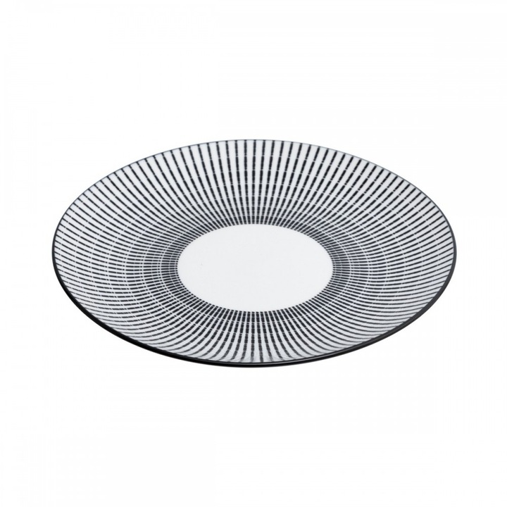 Farfurie Lunis Noir, portelan, 19 cm