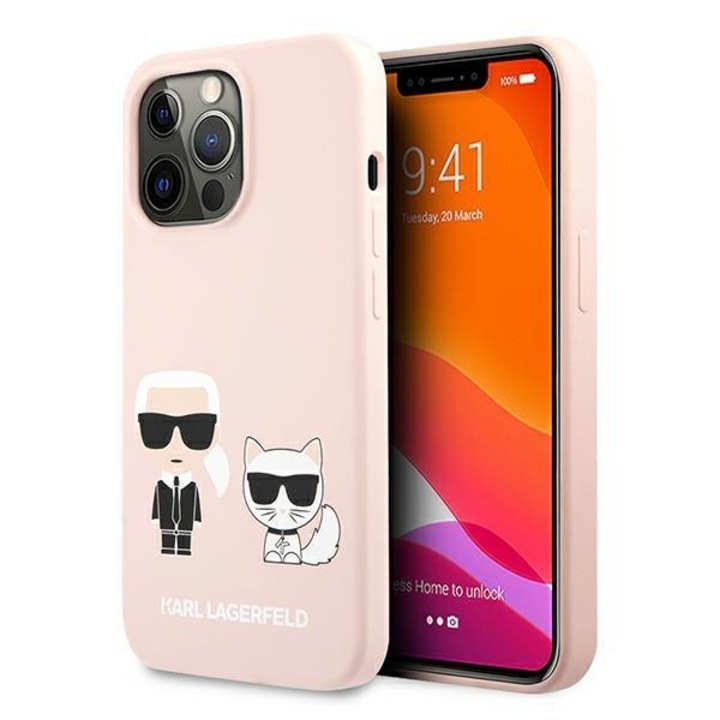 Eredeti eset iPhone 13 Pro Karl Lagerfeld Hardcase Silicone Karl & Chupette (KLHCP13LSSKCI) Bright Rón