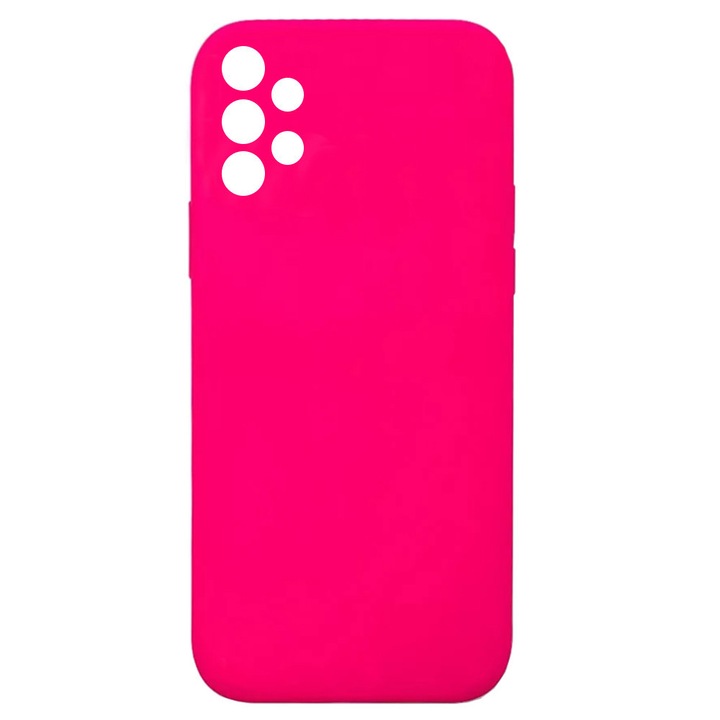 Luxury szilikon védőtok, Samsung Galaxy A52 4G/5G-hez, bársony belül, kamera védelem, ciklámen rózsaszín