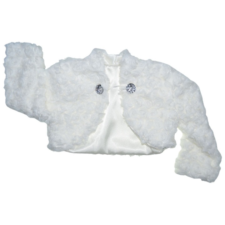Bolero din blanita pentru fete Mini Junior BLRO1-A-92-cm, Alb 13375