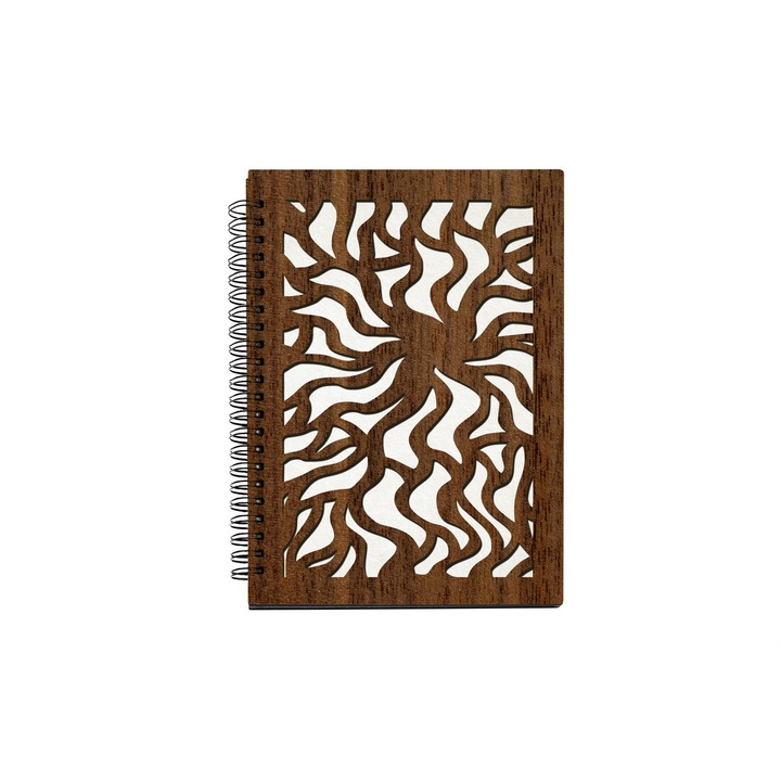 Agenda A5 nedatata cu spirala, MDF, DekoLaser, 15,5 x 21 cm - AG1252C2