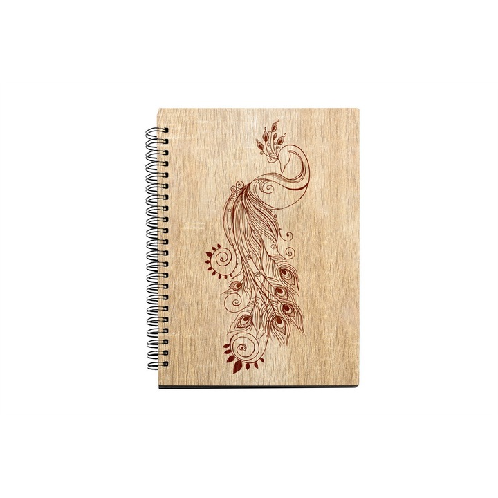 Agenda A5 nedatata cu spirala, MDF, DekoLaser, 15,5 x 21 cm - AG1263C1