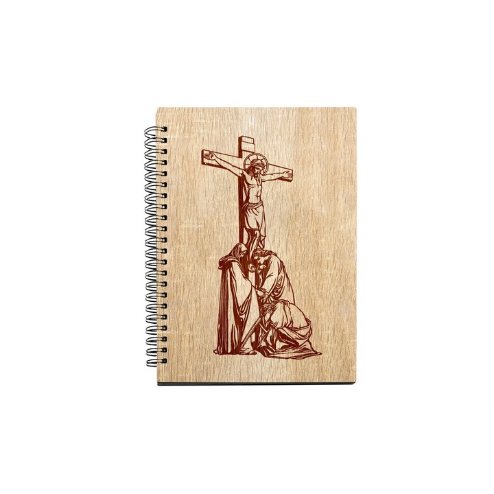 Agenda A5 nedatata cu spirala, MDF, DekoLaser, 15,5 x 21 cm - AG1267C1