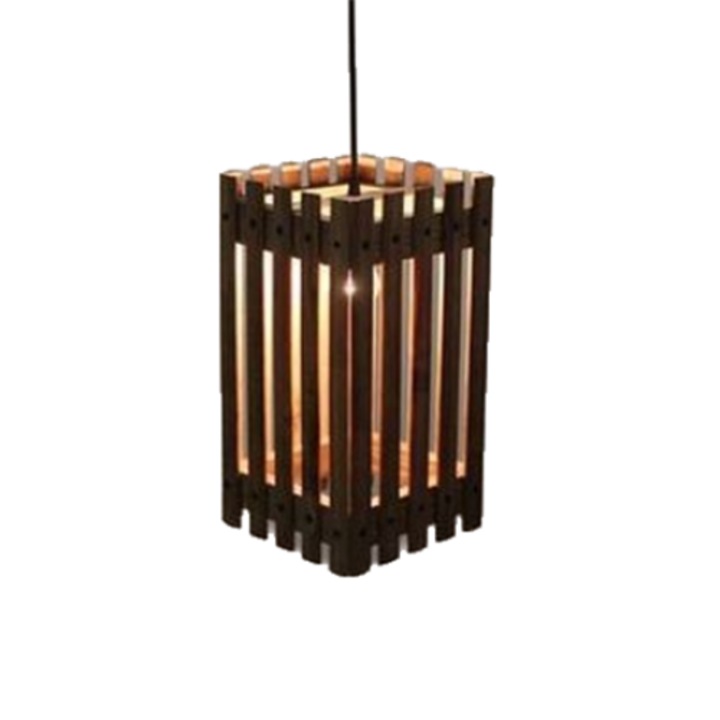 Pendul Cojom Aries 1m, retro/vintage, suspendat1xE27, lemn maro cu metal negru