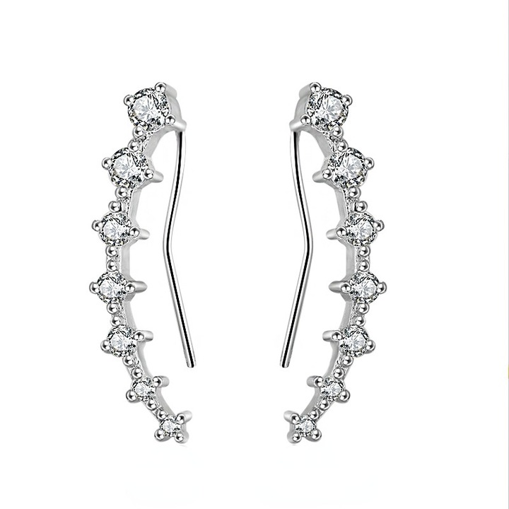 OEM Női fülbevaló, ezüst S925, cirkóniával kirakott, 33 mm