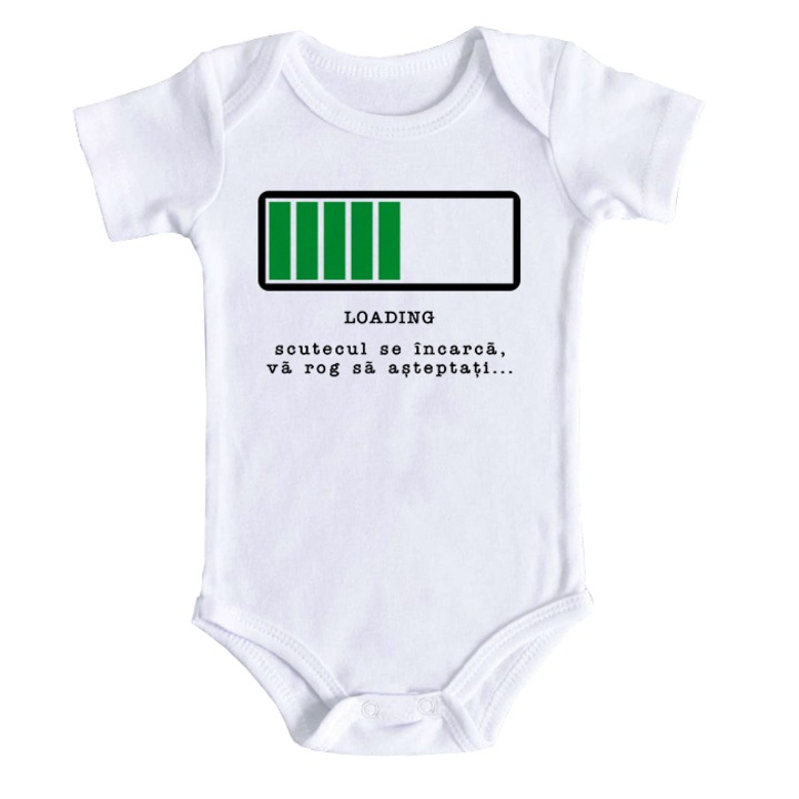 Body bebe personalizat Loading, alb, 100% bumbac, 12-18 luni