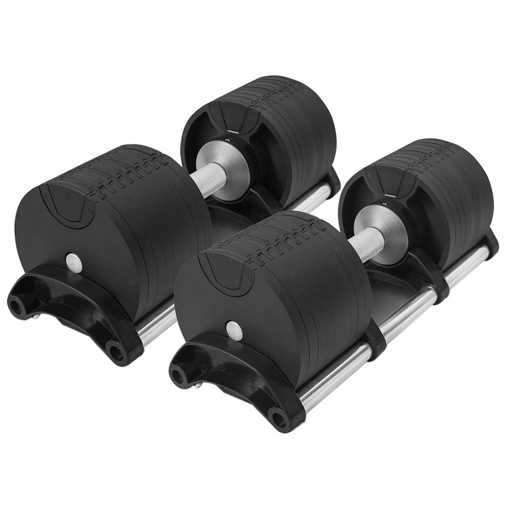 Комплект Регулируеми дъмбели Flex, 2x32 кг със стойка