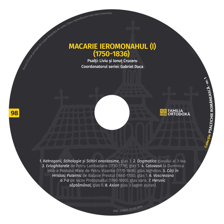 Macarie Ieromonahul - Psaltichie romaneasca - CD 98