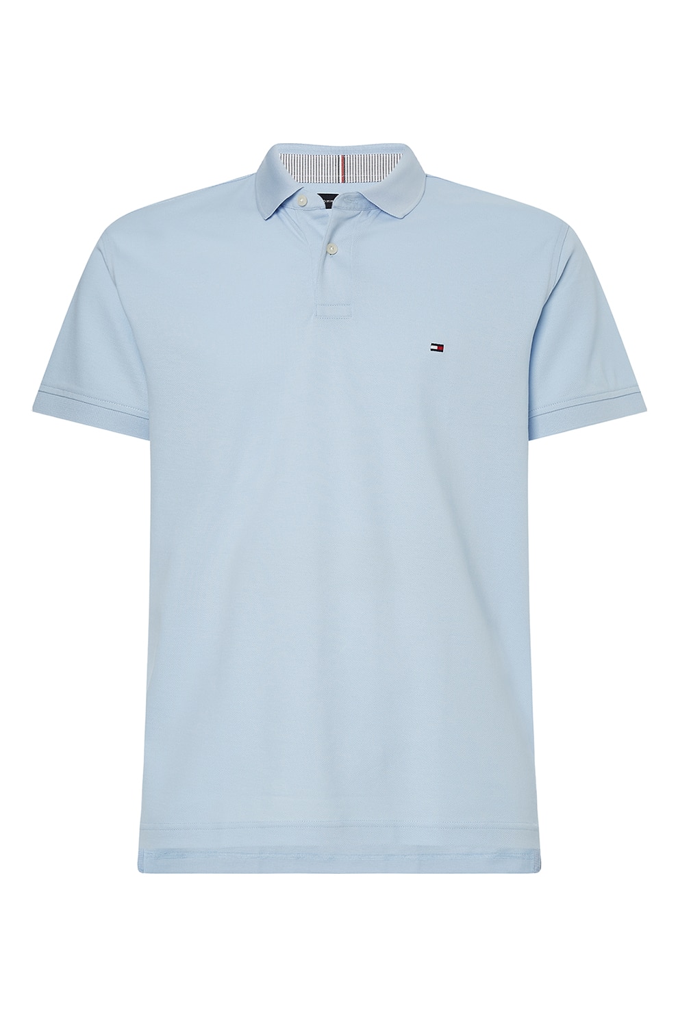 Tommy Hilfiger, Tricou polo din amestec de bumbac organic 1985, Albastru deschis, M