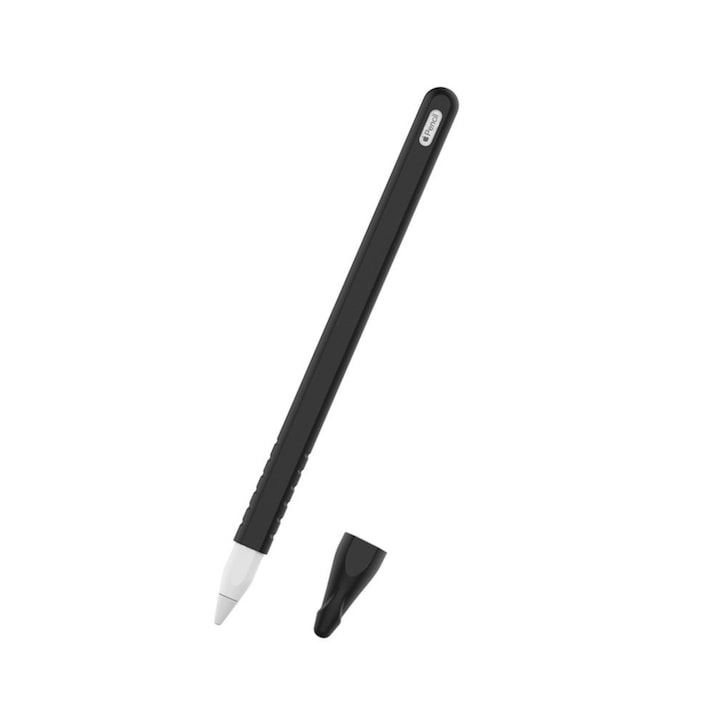 Husa tip capac high quallity compatibila cu Apple Pencil 2, material silicon, Negru