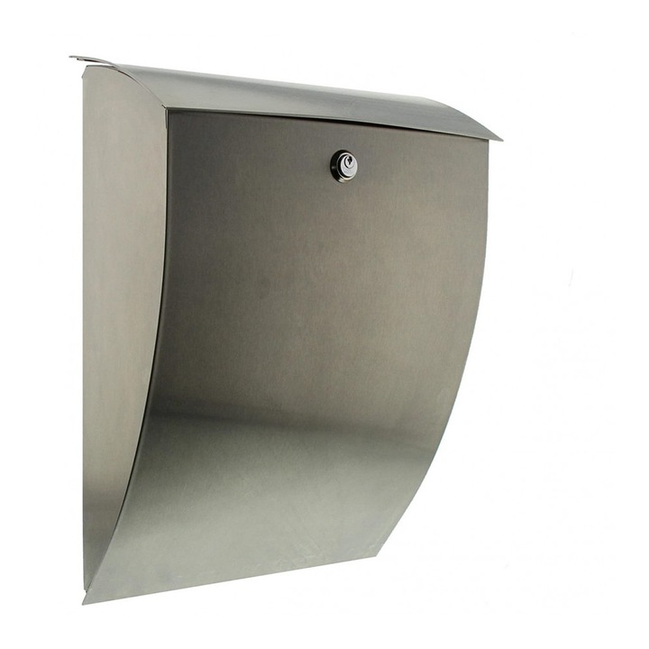 Cutie postala Premium BURG-WACHTER model Milano 3843 din inox cu incuiere 2 chei culoare inox 488 x 352 x 182 mm