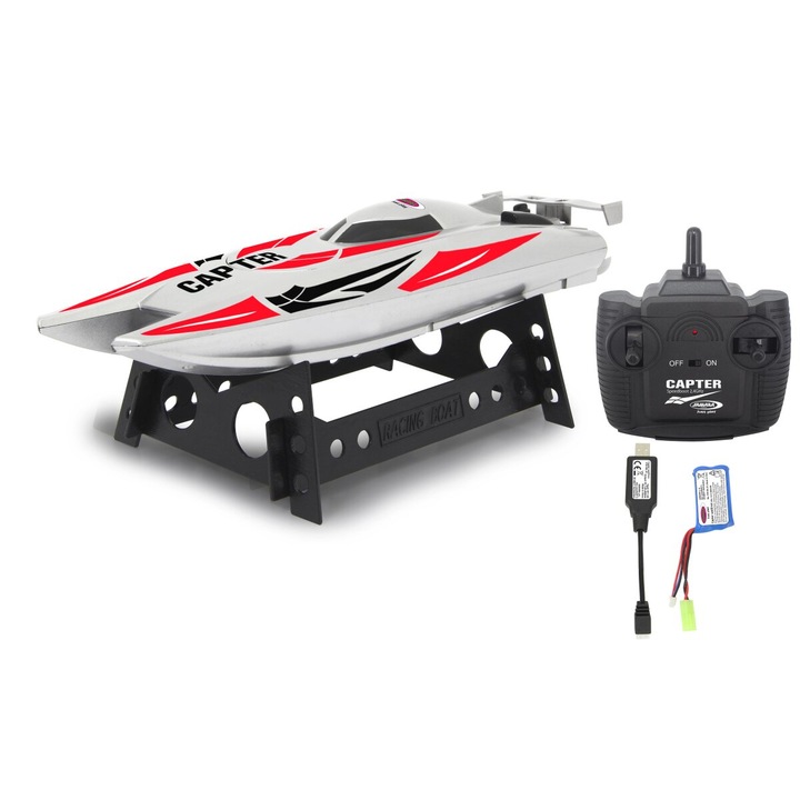 Barca RC cu telecomanda Capter Speedboot, Lungime 31.5 cm, 2 motoare, 20 km/h, 2.4 GHz, RTR, 8+