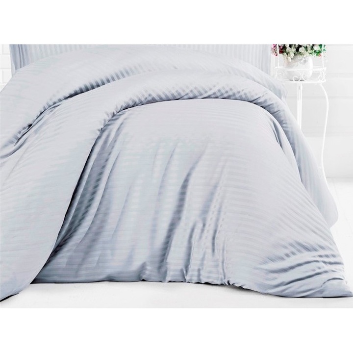 Damaszt paplanhuzat 200x220cm, Pucioasa, világosszürke