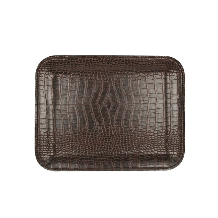 Tava, Signature Home Collection, Piele ecologica, 33x25 cm, Maro inchis