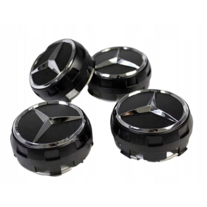 Mercedes AMG, Dísztárcsa, Fekete, 4 db 75 mm