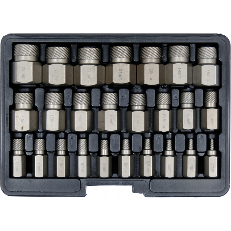 Set 25 x extractoare suruburi Yato YT-06034, Otel, 3-23 mm