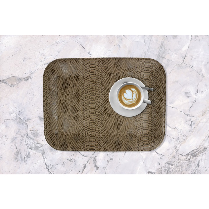Tava, Signature Home Collection, Piele ecologica, 33x25 cm, Maro
