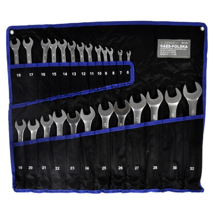 25 db 6-32 mm-es kombinált csavarkulcs készlet, Bass Polska