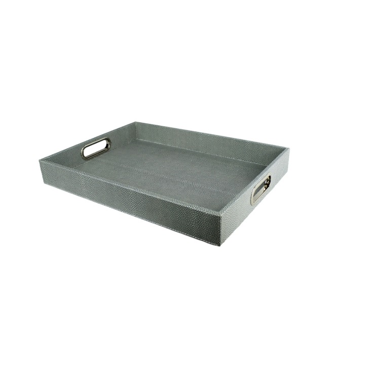 Tava, Signature Home Collection, Piele ecologica, 45x33 cm, Albastru