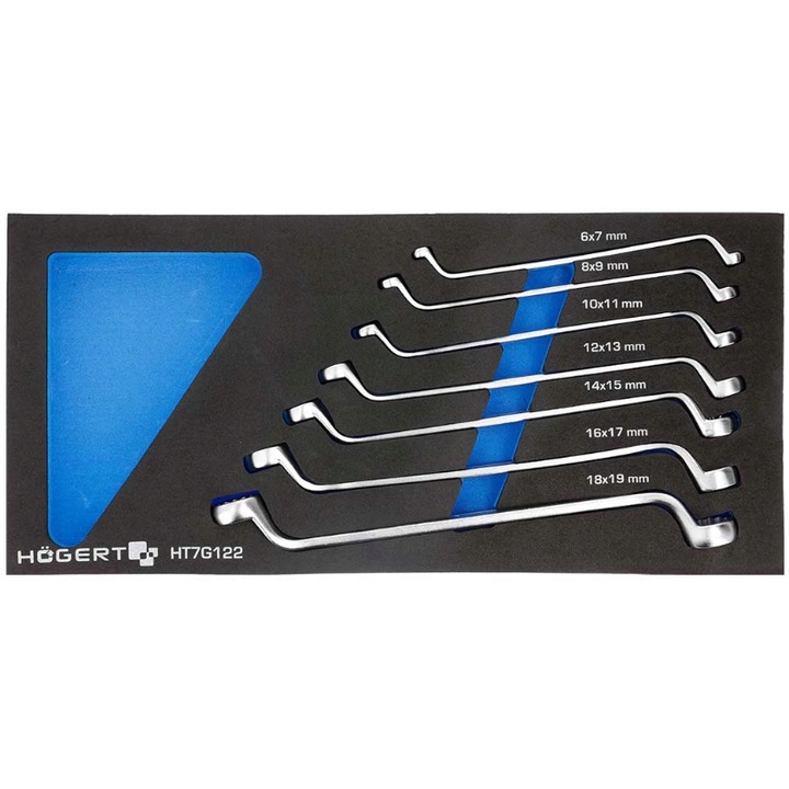 Set 7 x chei inelare Hogert HT7G122, Otel, 180 x 395 mm, 7-17 mm, Argintiu