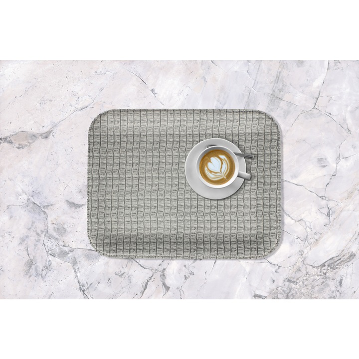 Tava, Signature Home Collection, Piele ecologica, 33x25 cm, Gri