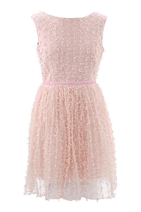 ambar studio, Rochie din tul cu decolteu in V pe partea din spate, fara maneci Arabella, Roz, 40