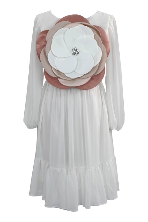 ambar studio, Ruha 3D virágos rátéttel, Fehér/Bézs