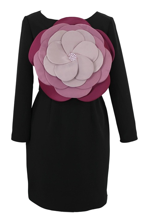 ambar studio, Ruha virágos rátéttel az elején, Fekete/Rózsaszín