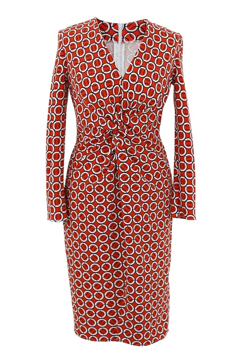 ambar studio, Rochie cambrata cu detaliu innodat pe partea din fata Jackie, Oranj stins, 40