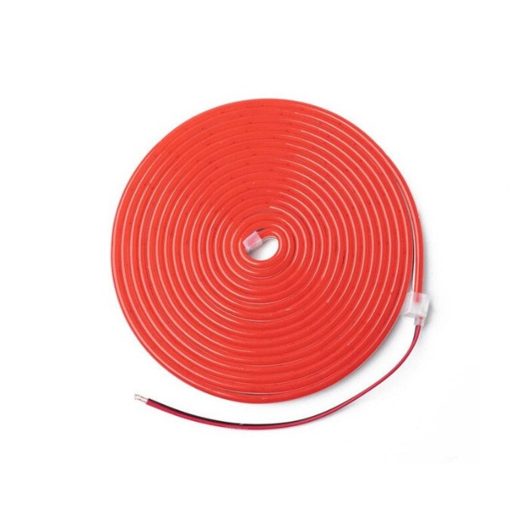 Kit banda LED neon flexibil 10w/m lumina rosie si adaptor 220v la 12v 5a