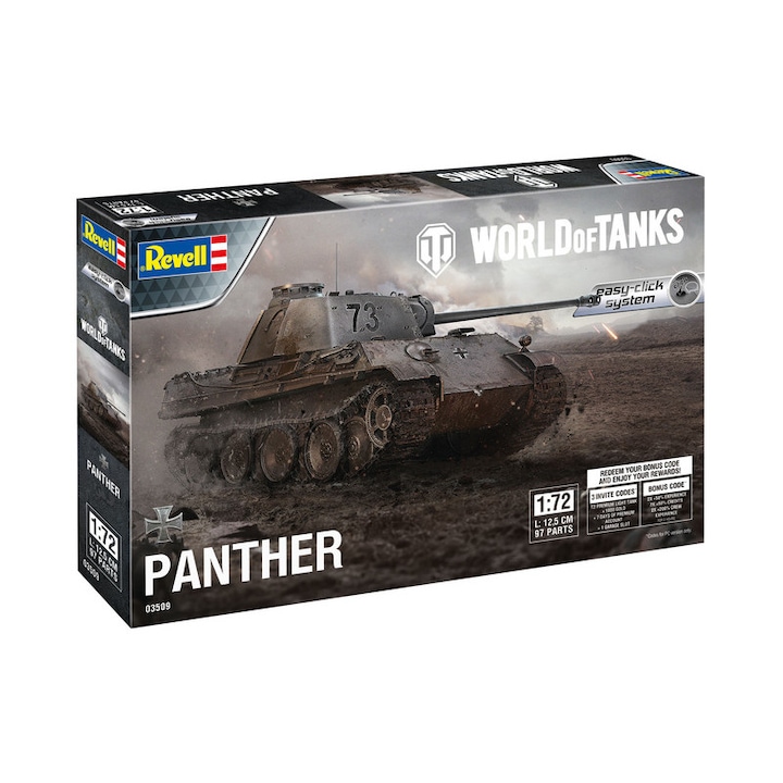 Резервоар за монтаж модел Revell Panther Ausf. D "World of Tanks", 24,3 см