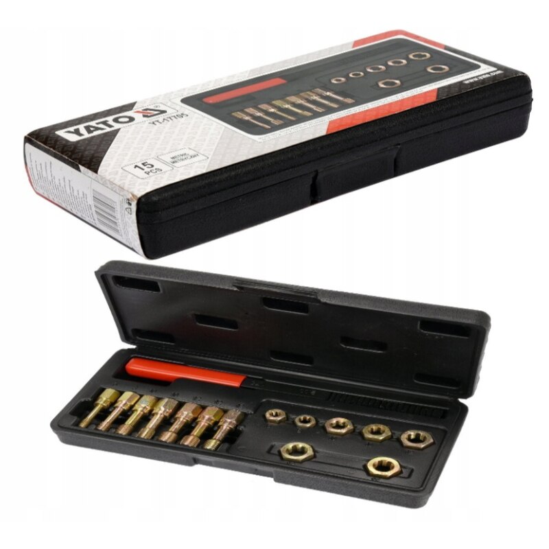 Jeu De 15 Outils De Réparation De Filets YATO YT-17705 - Pour Fileter Ou Réparer Les Filetages M6, M8, M10, M12