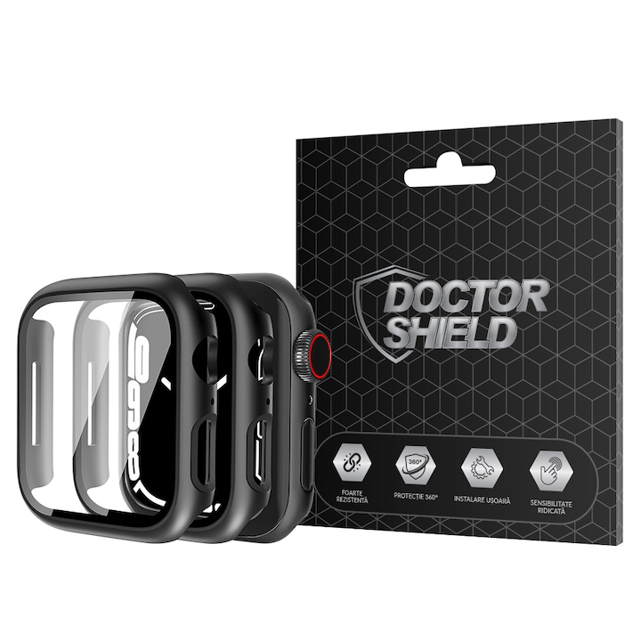 Dr.Shield Capsule X Apple Watch 4, 5, 6, SE védőtok, 44mm, fekete, 2db