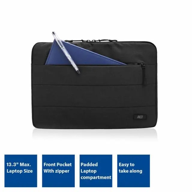 Husa pentru laptop ACT City, Pana la 13.3", Negru